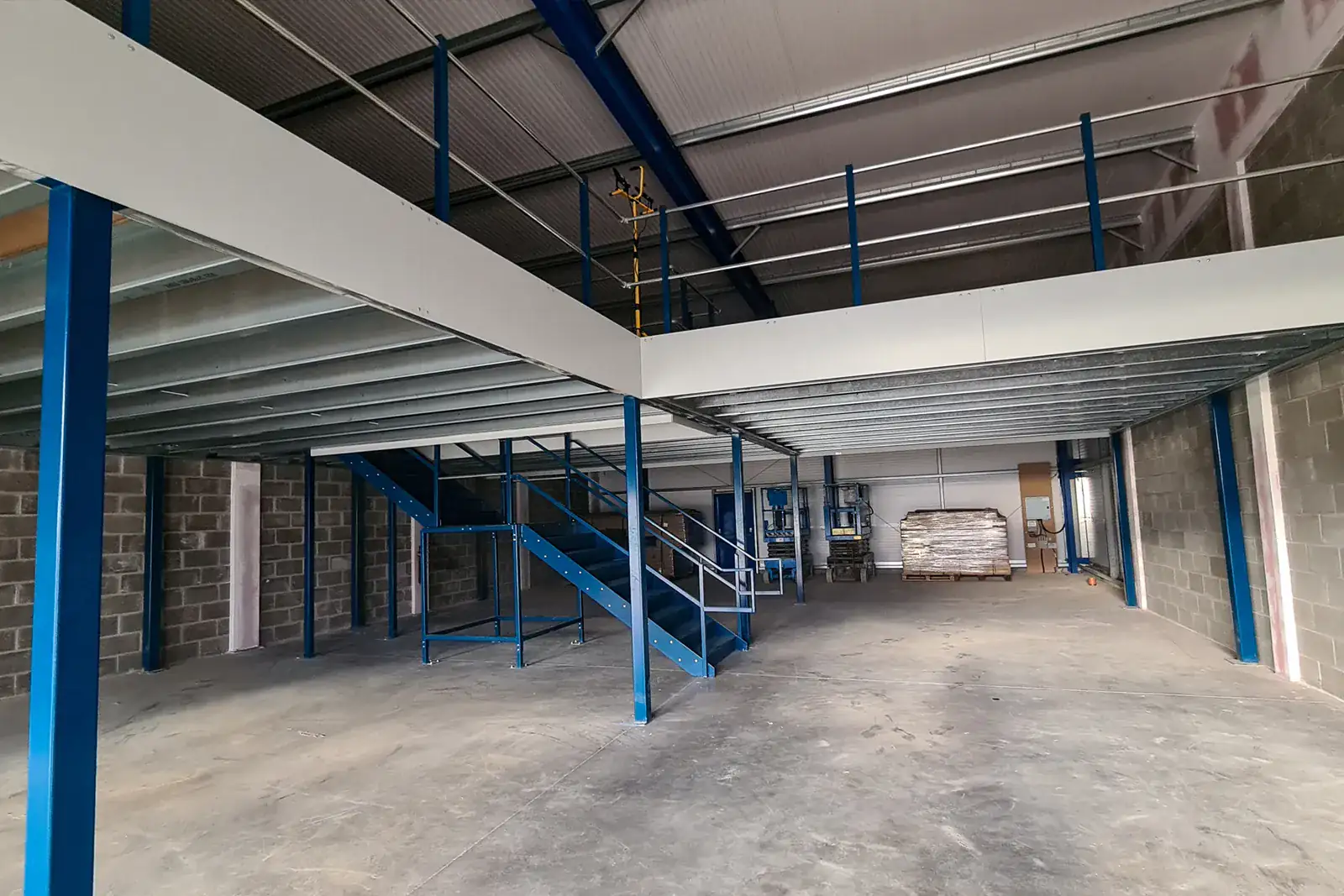 Mezzanine floor with staircase and balustrade, Neath